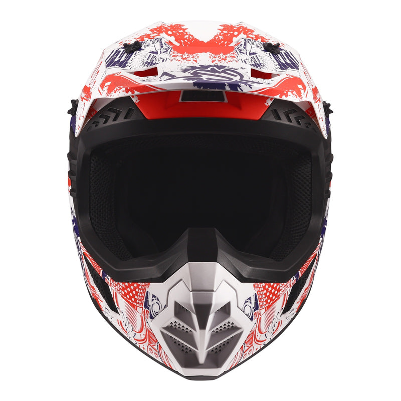 Load image into Gallery viewer, LS2 MX706J COZ Junior Helmet - Matte White / Red / Blue
