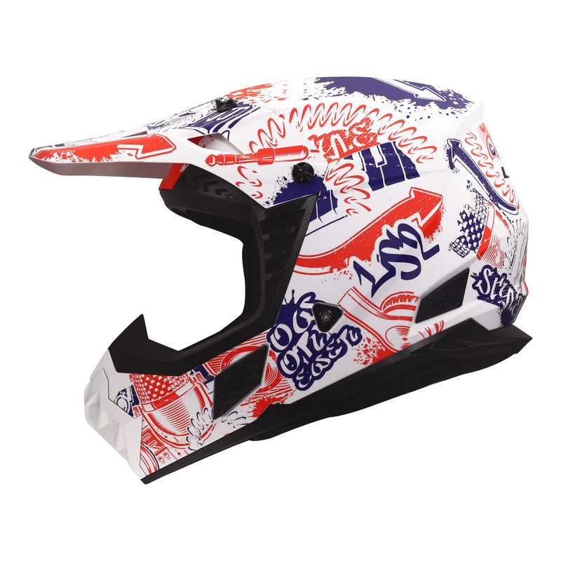Load image into Gallery viewer, LS2 MX706J COZ Junior Helmet - Matte White / Red / Blue
