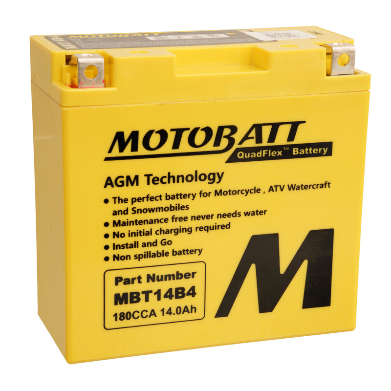 Load image into Gallery viewer, Motobatt Battery Quadflex AGM - MBT14B-4
