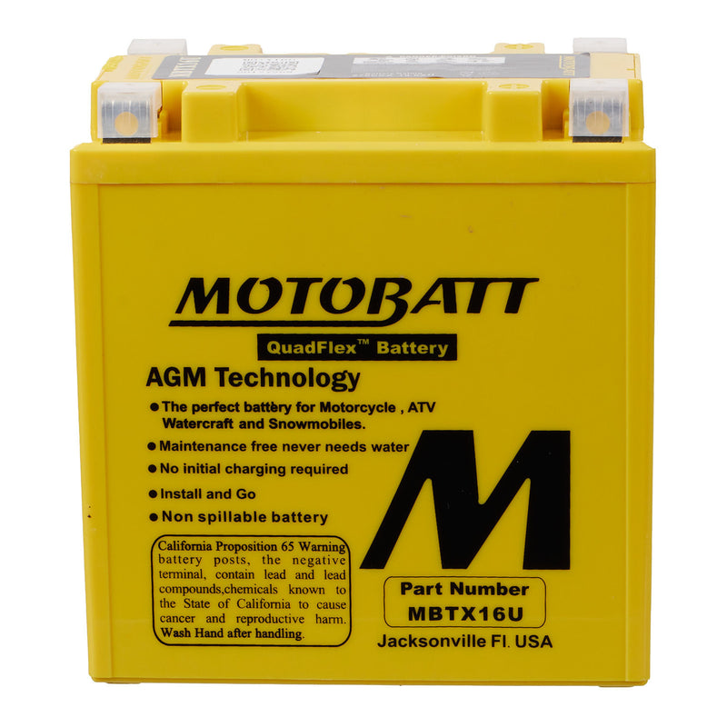 Load image into Gallery viewer, Motobatt Battery Quadflex AGM - MBTX16U
