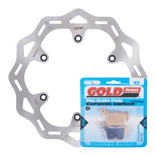 Brake Disc & Pad Rear Kit - KTM SX 220mm Disc - Wave