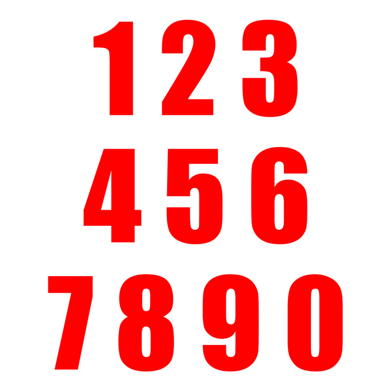 Load image into Gallery viewer, Whites Race Number - Red #3 (10 Pack)
