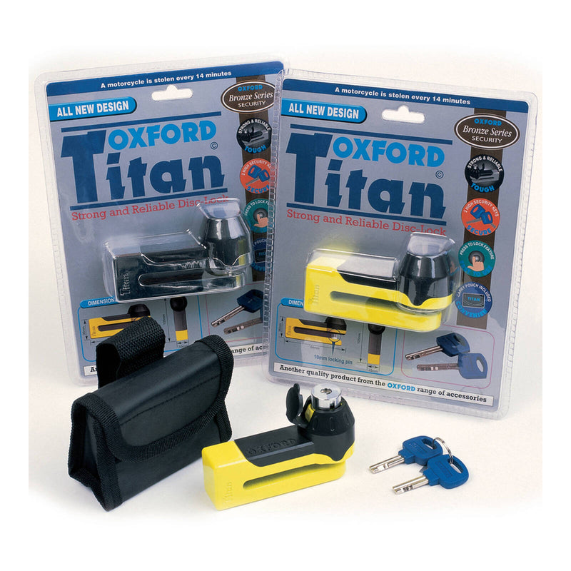 Load image into Gallery viewer, Oxford Titan 10mm Pin Disc Lock - Black, includes pouch

