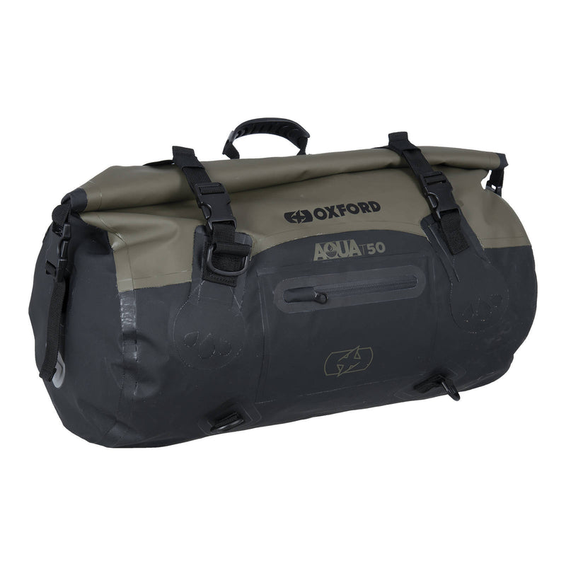 Load image into Gallery viewer, Oxford Roll Bag Aqua T50 - Black / Khaki
