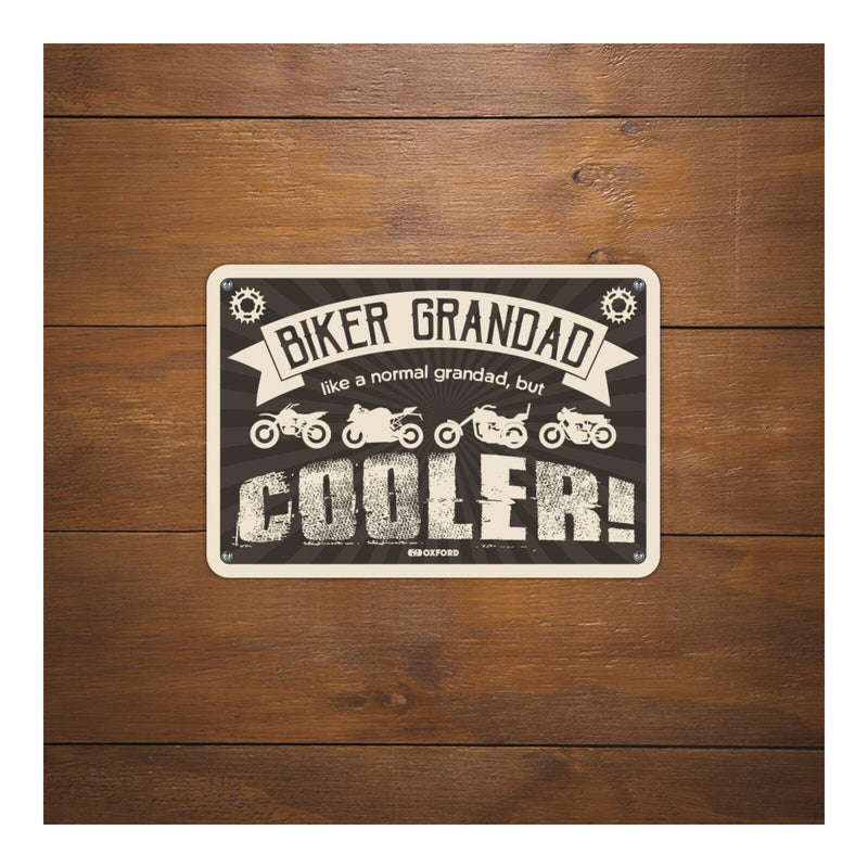 Load image into Gallery viewer, Oxford Garage Metal Sign: Biker Grandad Cooler
