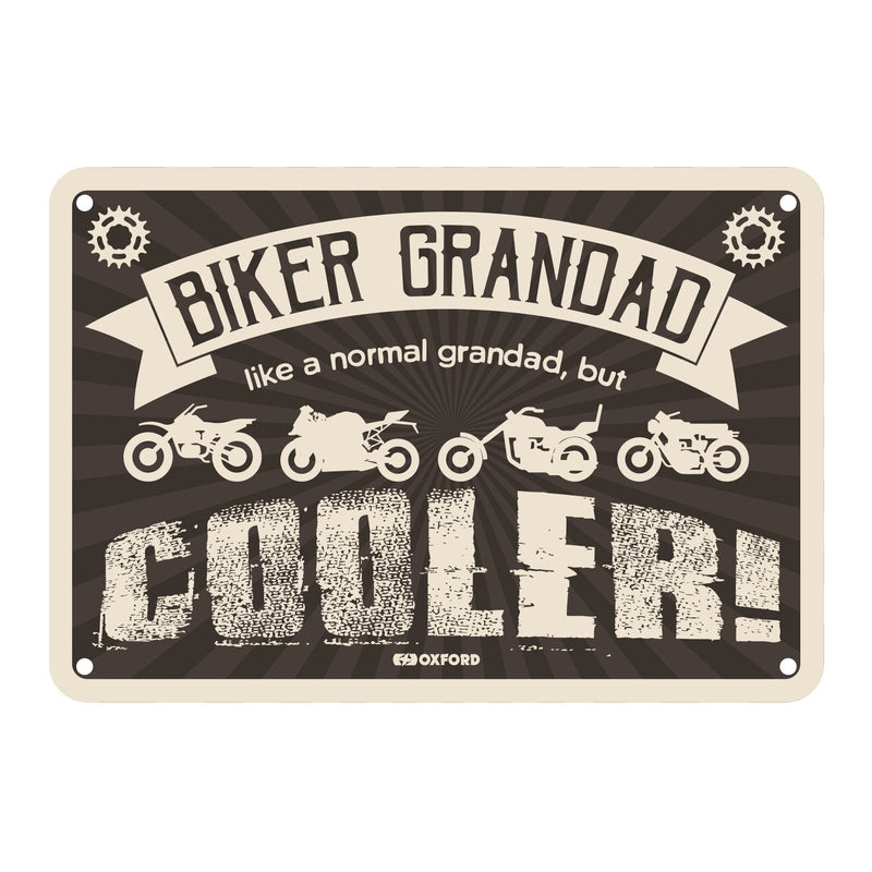 Load image into Gallery viewer, Oxford Garage Metal Sign: Biker Grandad Cooler
