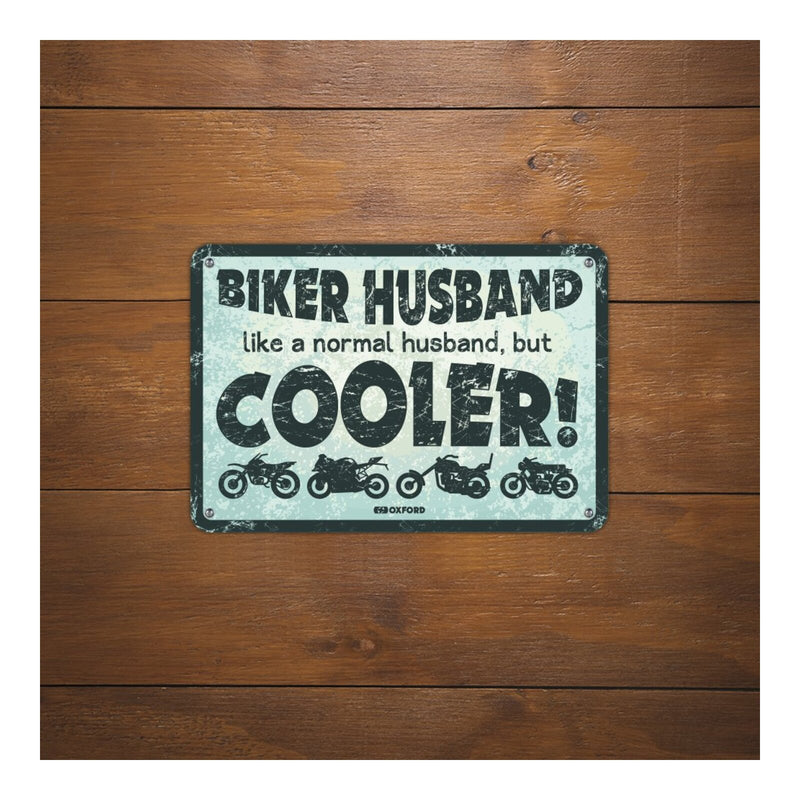 Load image into Gallery viewer, Oxford Garage Metal Sign: Biker Husband Cooler
