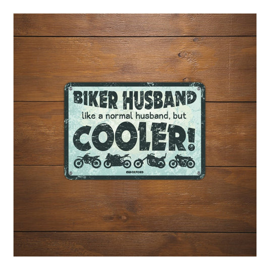 Oxford Garage Metal Sign: Biker Husband Cooler