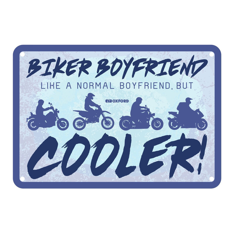 Load image into Gallery viewer, Oxford Garage Metal Sign: Biker Boyfriend Cooler
