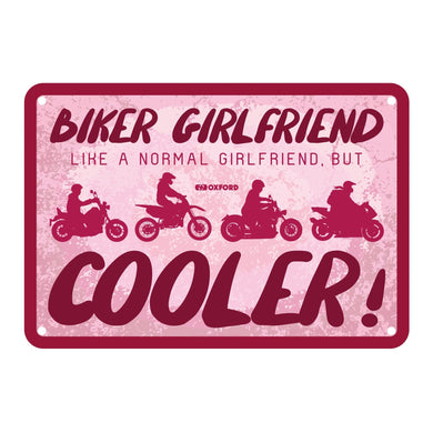 Oxford Garage Metal Sign: Biker Girlfriend Cooler