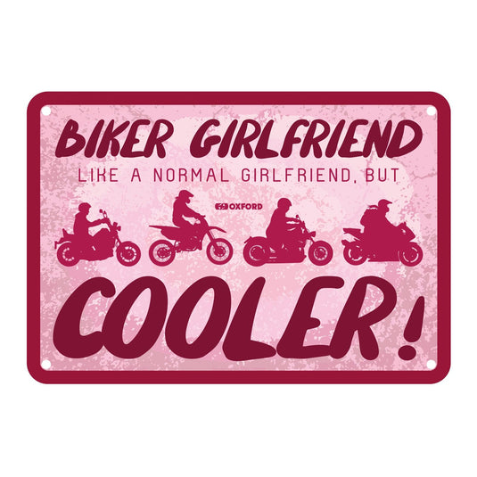 Oxford Garage Metal Sign: Biker Girlfriend Cooler