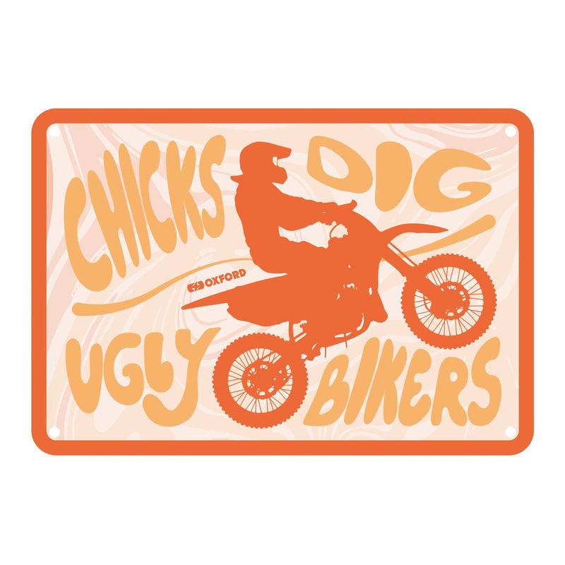Load image into Gallery viewer, Oxford Garage Metal Sign: Chicks Dig Ugly Bikers Cooler
