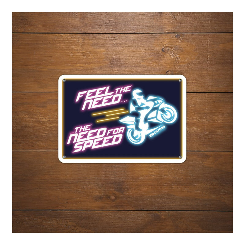 Load image into Gallery viewer, Oxford Garage Metal Sign: Feel The Need … The Need For Speed
