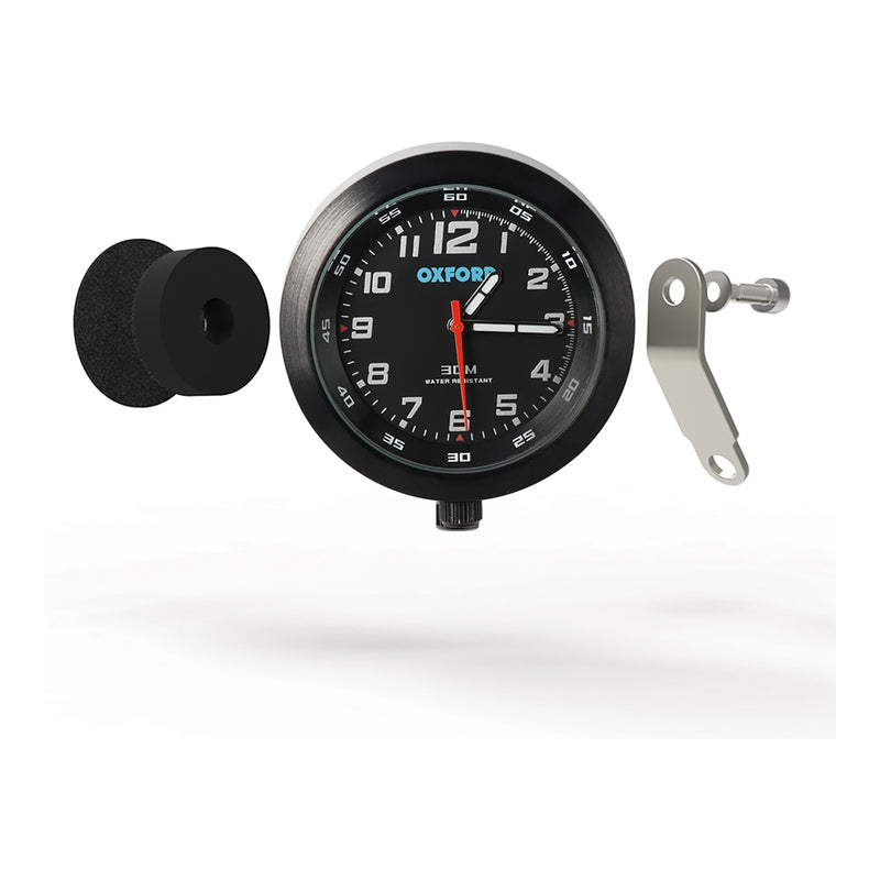 Load image into Gallery viewer, Oxford Clock Black Case &amp; Black Face with Bracket
