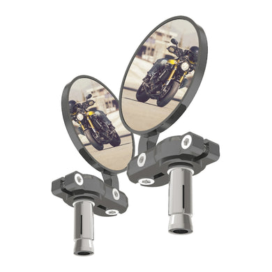 Oxford Bar End Mirrors - Silver (Pair)
