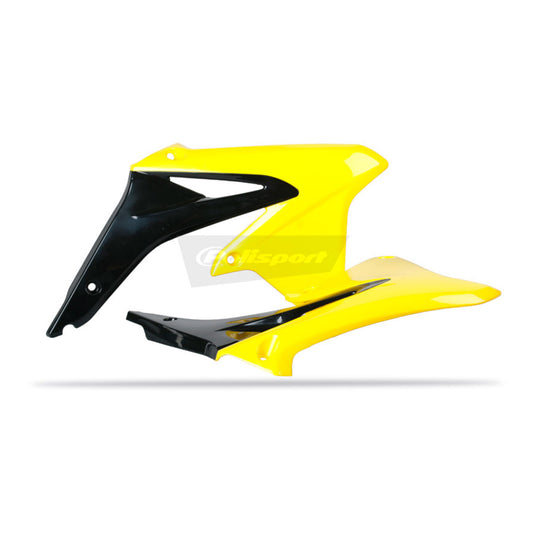 Polisport Radiator Scoops Suzuki RMZ450 ('08-'16) - Black/Yellow (Top/Bottom)