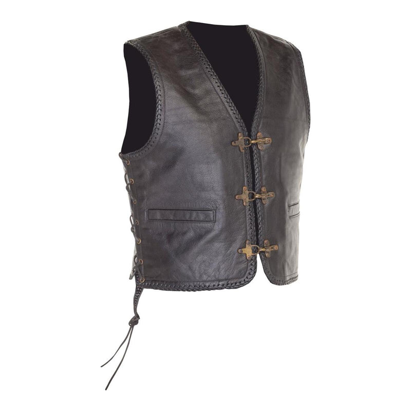 Load image into Gallery viewer, Richa Gilet Sadic Leather Vest with Laces - Black
