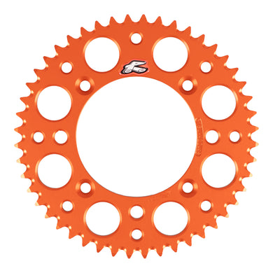 Renthal Rear Sprocket 48T Alloy 7075-T6 Grooved - Orange (KTM, Husqvarna)
