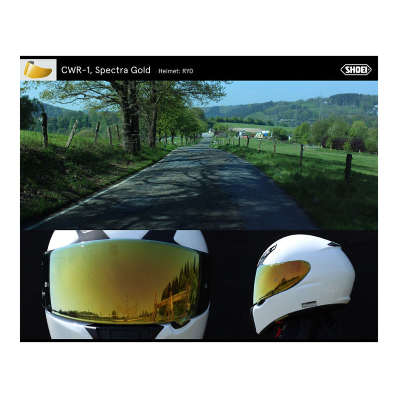Load image into Gallery viewer, Shoei Visor NXR Ryd (X-Spirit 3 CWR-1) with Pin - Spectra Gold
