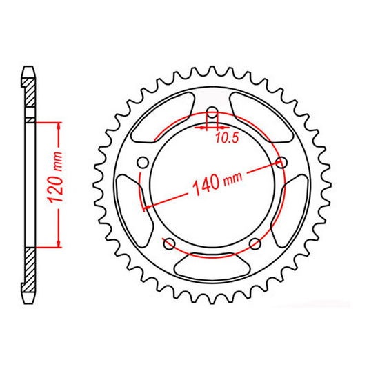 Sprocket Kit Suzuki SV1000S Gold (recommended) - GB530ZXW 17/40