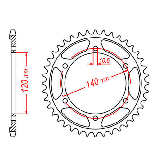 Sprocket Kit Suzuki TL1000R Gold (recommended) - GB530ZXW 17/39