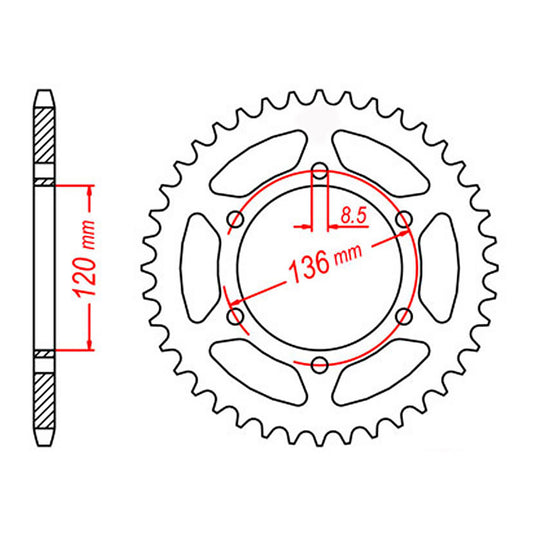 Sprocket Kit Yamaha FZR400RR (520conv) - 520XRE (104 link) 15/43
