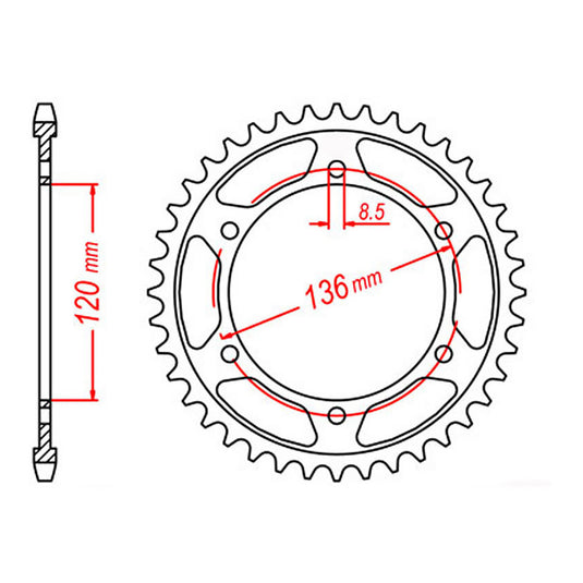 Sprocket Kit Yamaha XJ600 '91/'92 - 530XRE 17/44