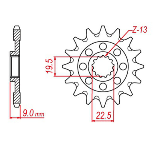 MTX 1442 Hornet Lightweight Steel Front Sprocket