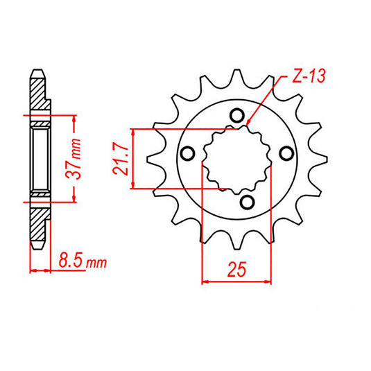 MTX 1309 Steel Front Sprocket