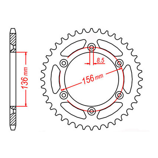 MTX 822 Steel Rear Sprocket