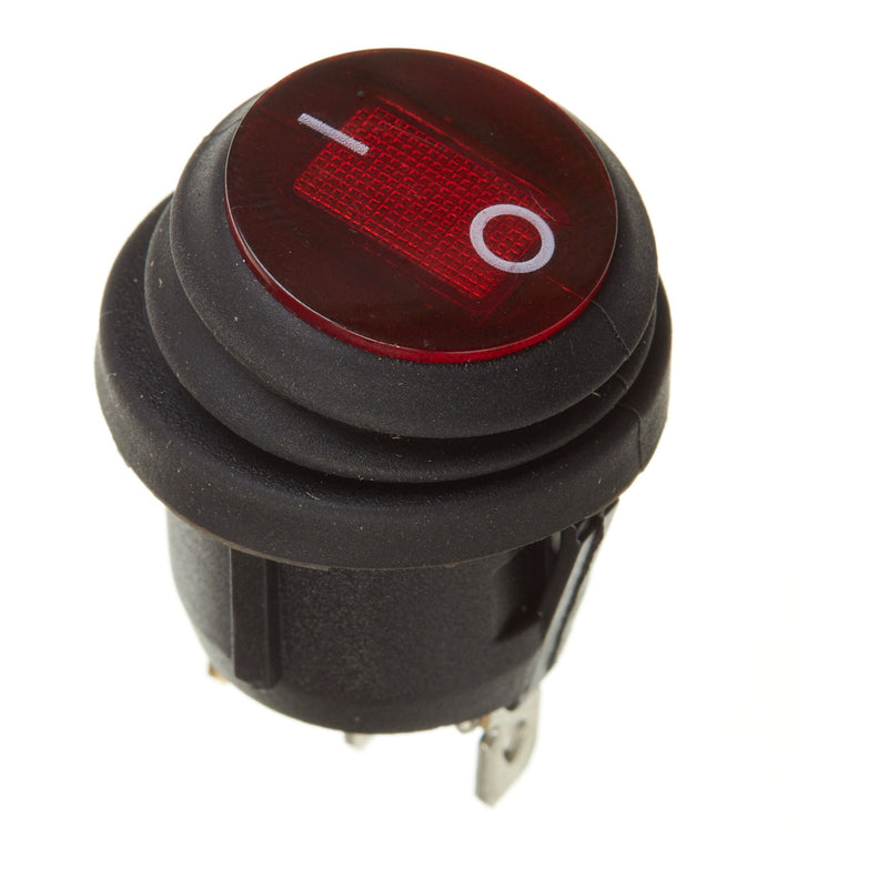 Load image into Gallery viewer, WHITES 12V ROCKER SWITCH ON-OFF RED WATERPROOF ROUND
