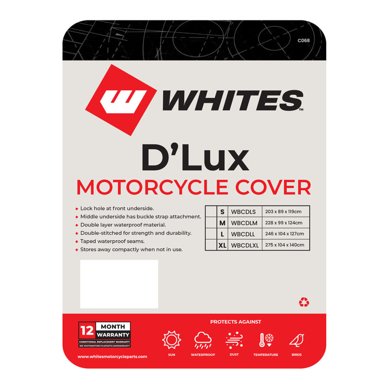 Load image into Gallery viewer, Whites Motorcycle Cover - D'Lux (S / 203 x 89 x 119cm)
