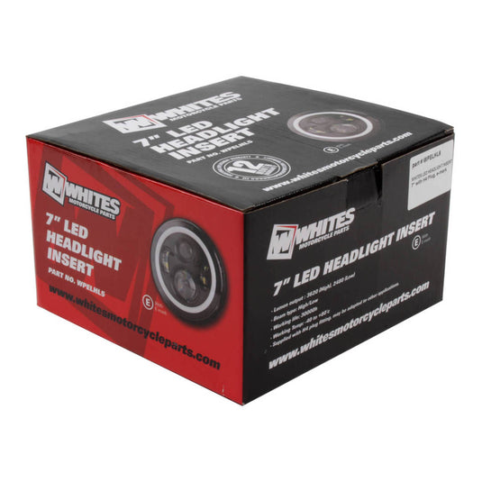 Whites LED Headlight Insert 7 with H4 Plug , E-mark