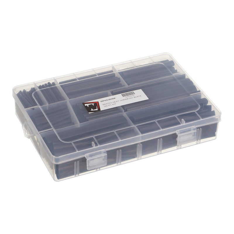 Load image into Gallery viewer, WHITES HEAT SHRINK KIT BLACK 385 PC KIT
