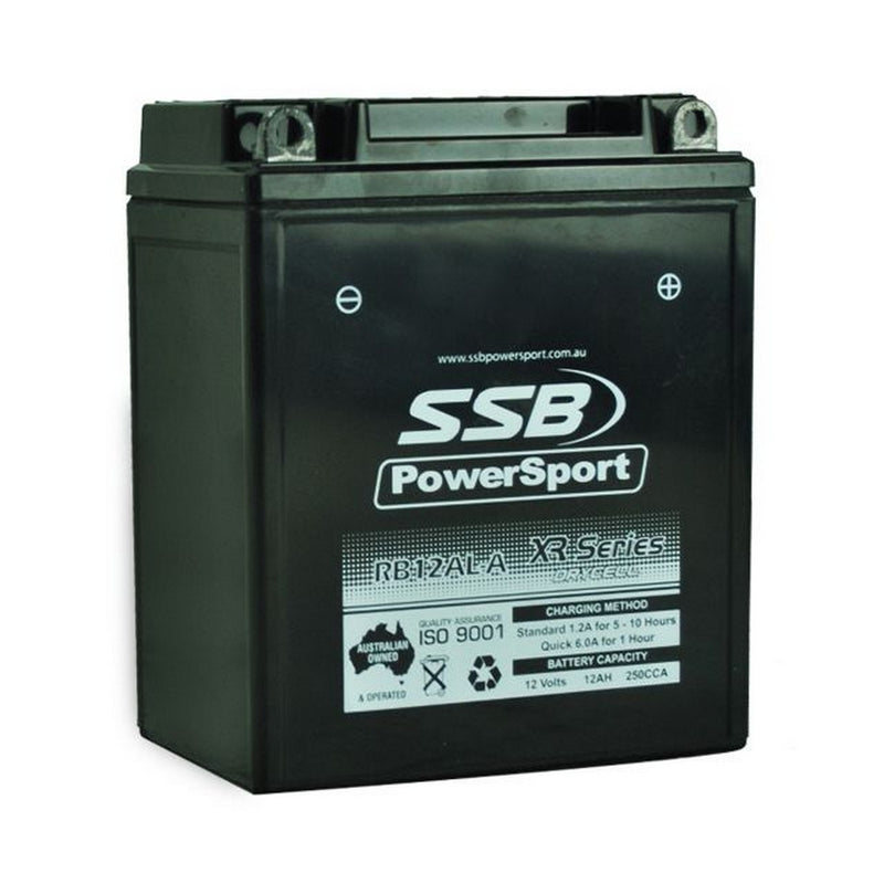 Load image into Gallery viewer, MOTORCYCLE AND POWERSPORTS BATTERY (YB12AL-A) AGM 12V 12AH 250CCA BY SSB HIGH PERFORMANCE
