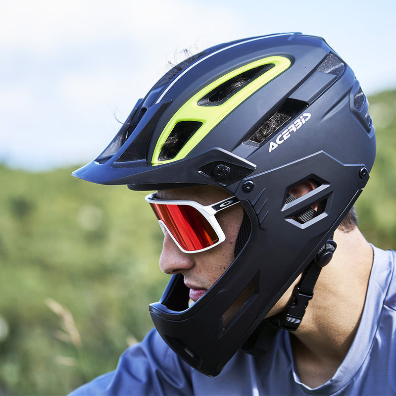 Load image into Gallery viewer, ACERBIS DoubleP MTB helmet with Chin Protector fitted (sold separately)
