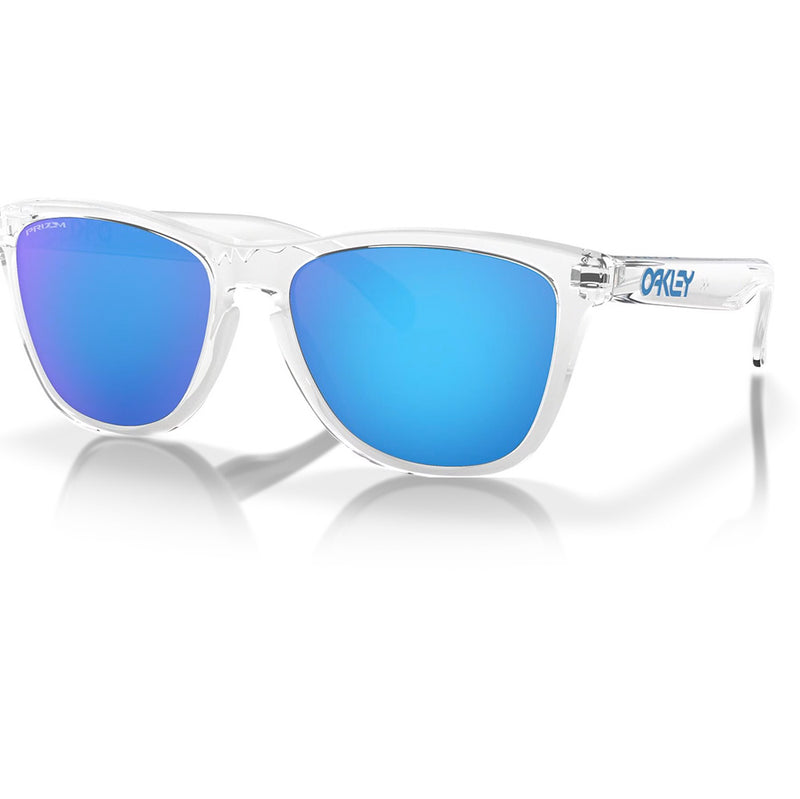 Load image into Gallery viewer, 0OO9013-D055 Oakley Frogskins Sunglasses Crystal Clear Frame with PRIZM Sapphire Lens
