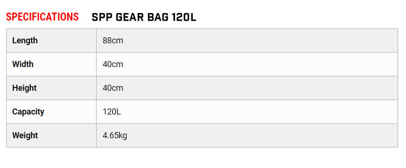 Load image into Gallery viewer, SPP GEAR BAG 120L  Size chart
