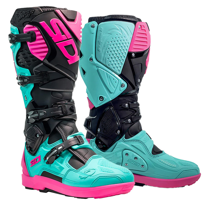 Load image into Gallery viewer, Crossfire3 SRS Black Mint Pink MX Boots
