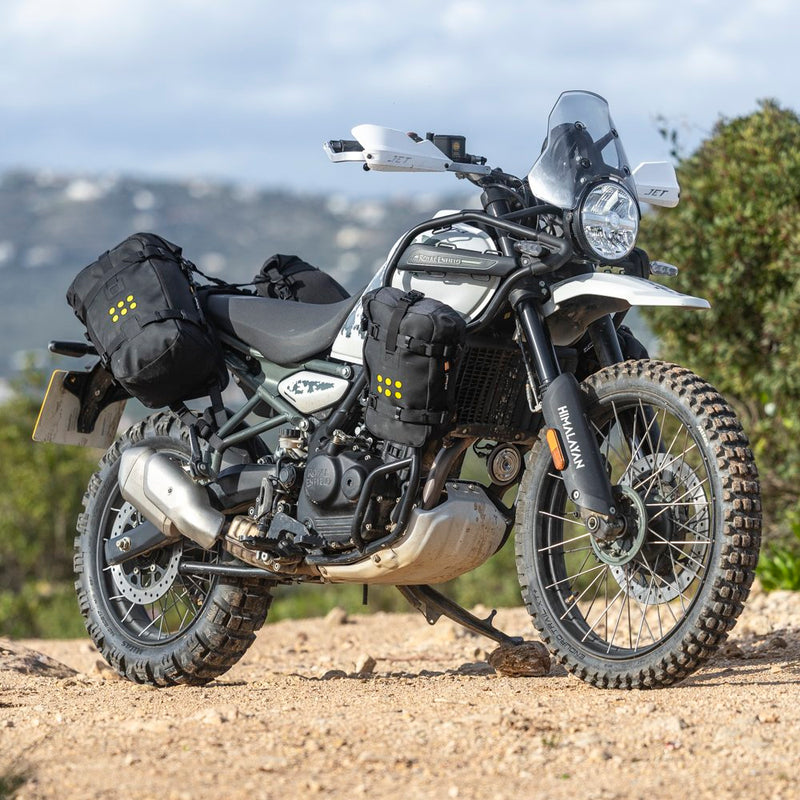 Load image into Gallery viewer, ROYAL ENFIELD Himalayan fitted with the Kreiga OS-BASE /  OS-Adventure Packs
