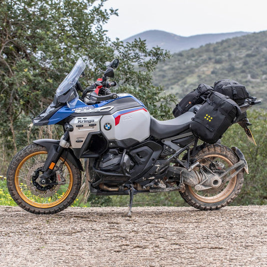 Bike fitted with the Kreiga OS-BASE and OS-Adventure Packs