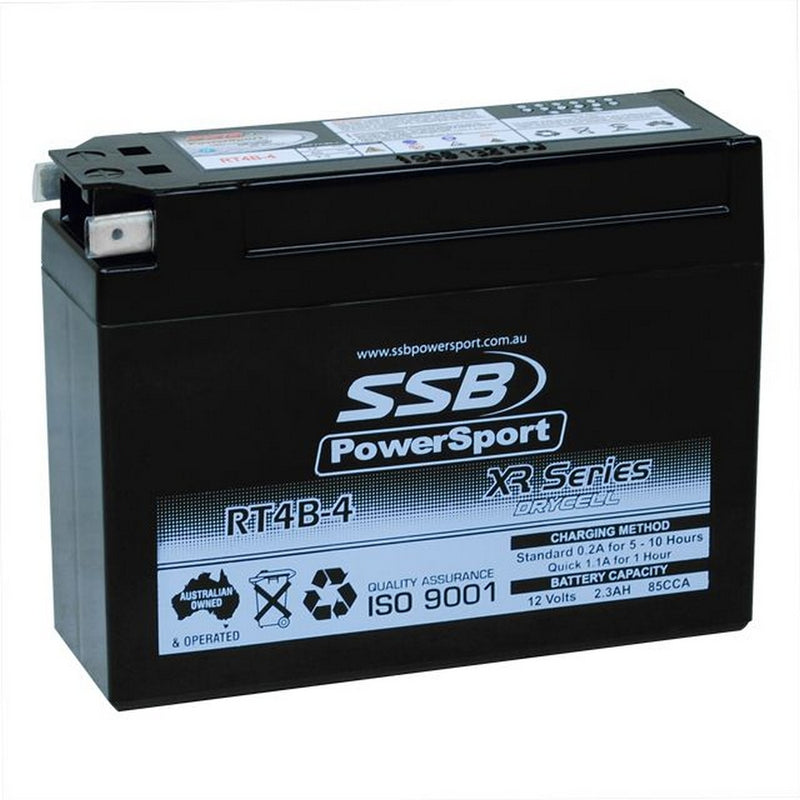 Load image into Gallery viewer, MOTORCYCLE AND POWERSPORTS BATTERY (YT4B-BS) AGM 12V 0.2AH 85CCA SSB HIGH PERFORMANCE
