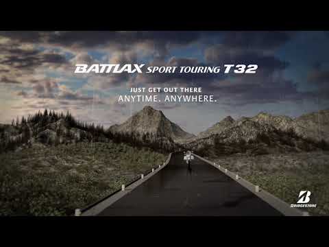 Load and play video in Gallery viewer, Bridgestone T32 110/70-17 Front Sport Touring Tubeless Tyre (54W)
