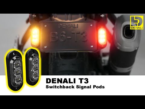 Load and play video in Gallery viewer, Denali T3 Rear Turn Signal / Brake Light Pods Red/Amber - Pair
