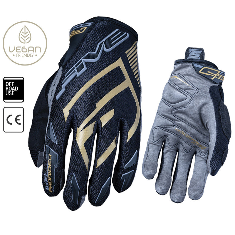 Load image into Gallery viewer, FIVE MXF ProRider S Gloves Black Gold
