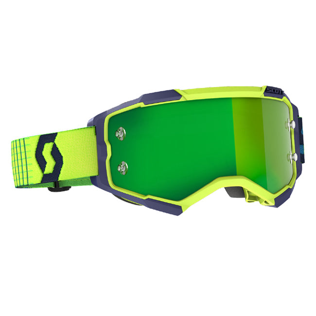 Load image into Gallery viewer, Fury Goggle Blue Yellow_Green Chrome works lens
