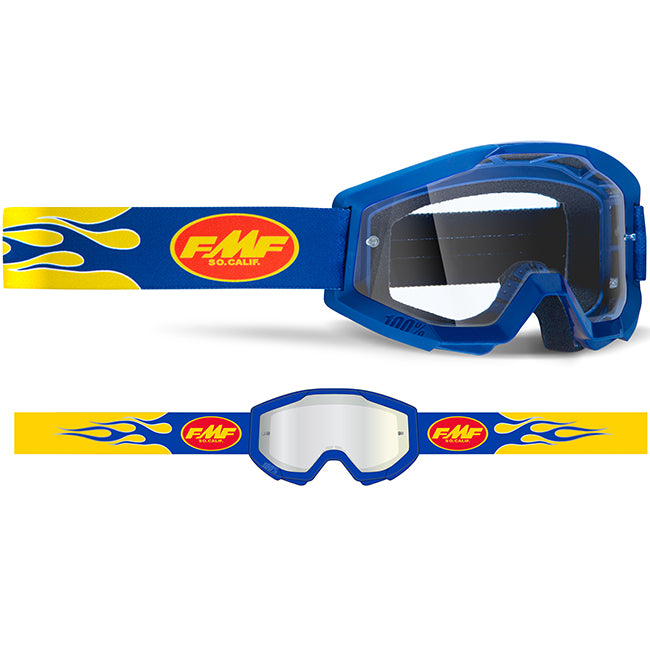 Load image into Gallery viewer, FMF POWERCORE Goggle Flame Navy - Clear Lens
