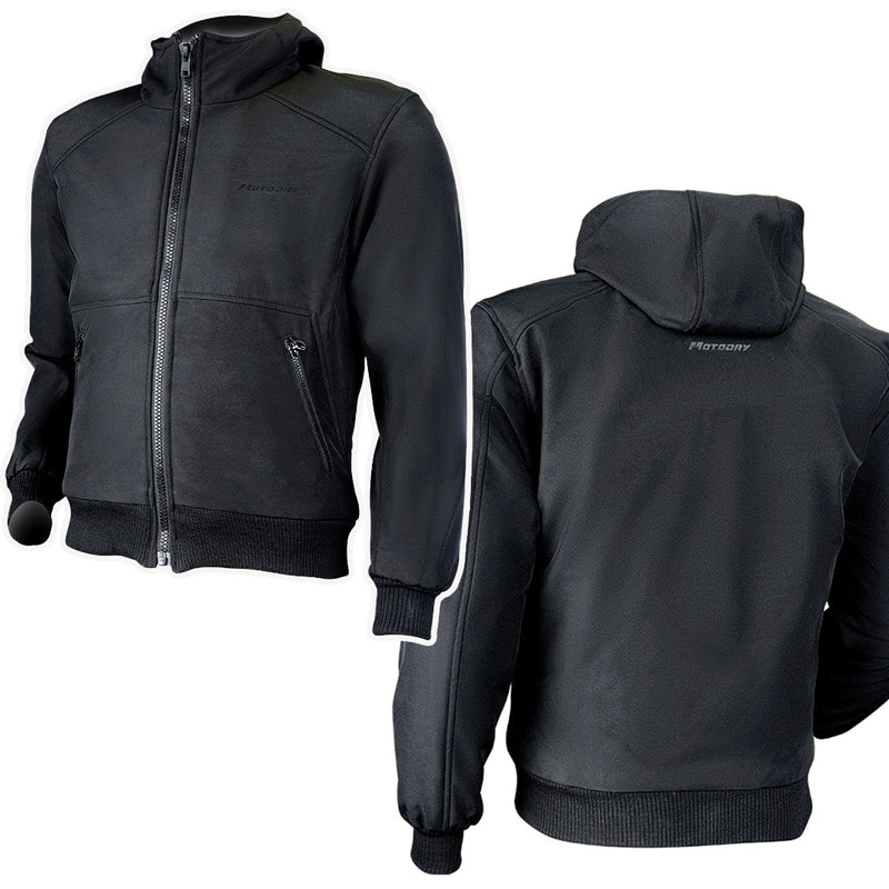 Load image into Gallery viewer, Motodry Hoodie Kevlar Jacket CE Black
