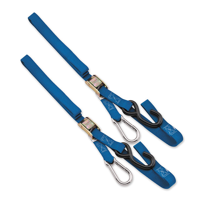 Load image into Gallery viewer, 38mm Tie down blue with carabiner end  - TIE1CL
