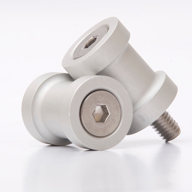 Load image into Gallery viewer, R&amp;G Paddock Stand Bobbins Silver
